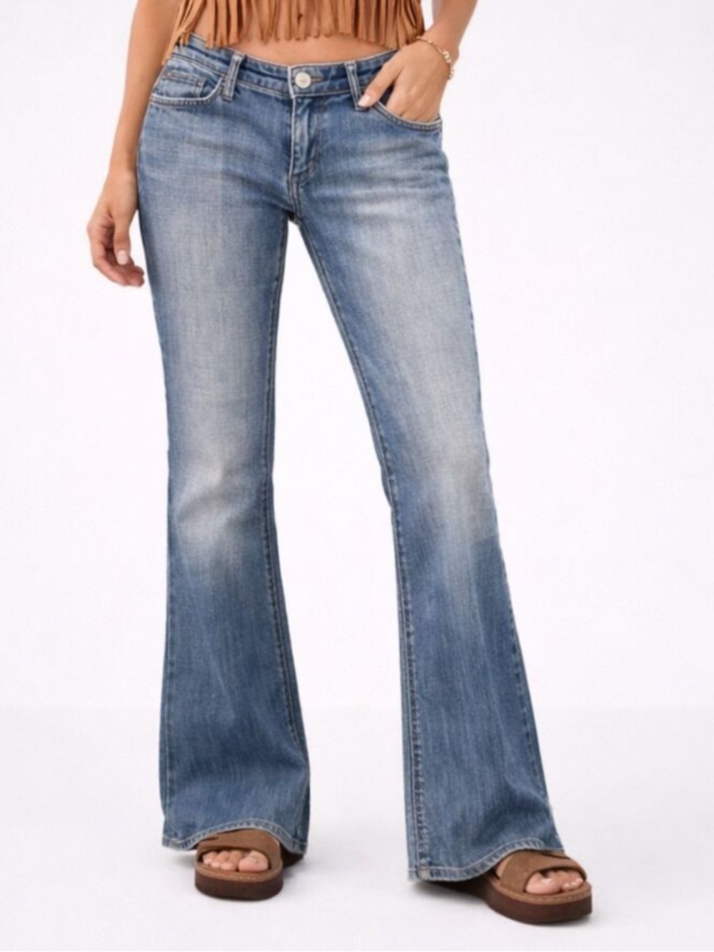 Joes Jeans Women’s Low Rise Wide Leg Medium Wash 5 Pocket Jeans Size 29